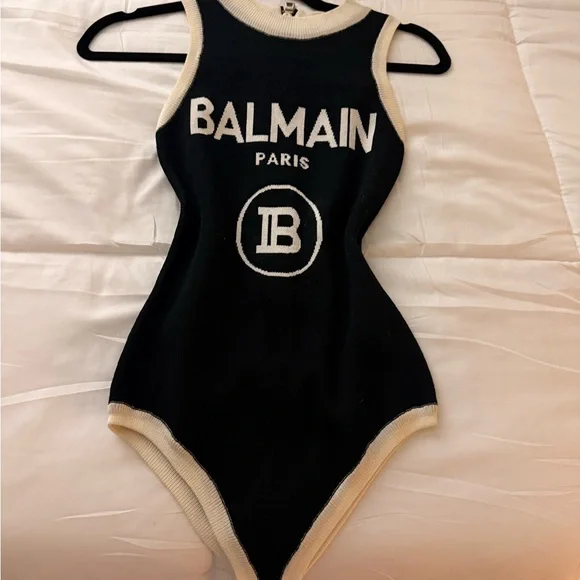 Balmain Kids Monochrome Sleeveless Bodysuit - Picture 1 of 2